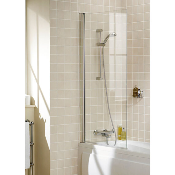 Bath Shower Screen Silver Square