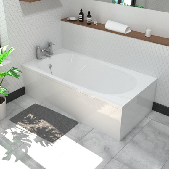 1400 x 700 - Petite Straight Small Bath - Small Bathrooms