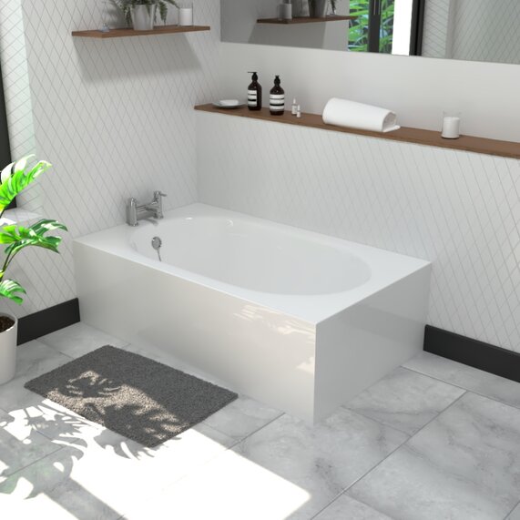 Petite Luxury Space Saving Small Bath 1200 x 700 White