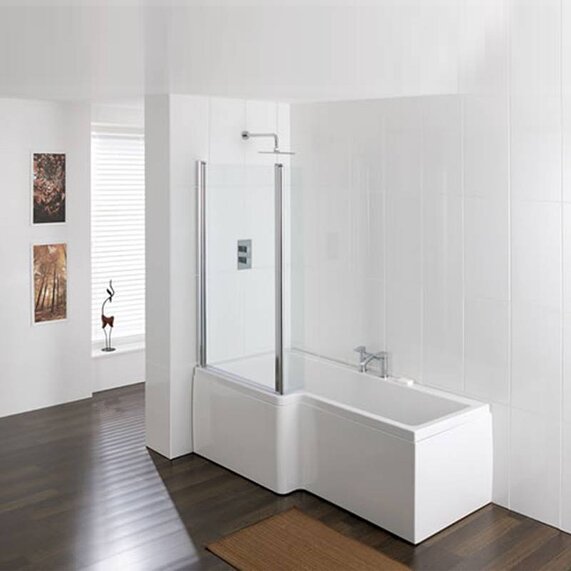 Quantum Bath Shower Screen Silver