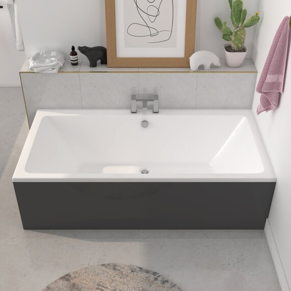 Vernwy 1700 x 800mm Double Ended Wide Acrylic White Bath