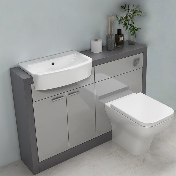 Grove - Grey 1200mm Freestanding Vanity Unit with Basin