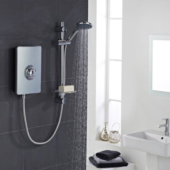 Elegance Electric Shower 8.5kW metalic and chrome