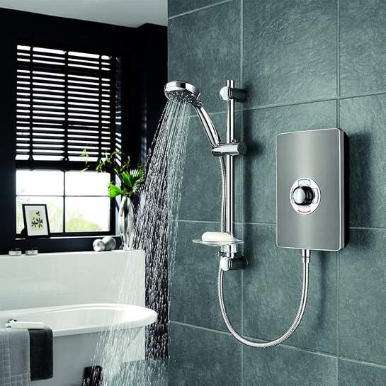 Elegance Electric Shower 9.5kW grey and chrome