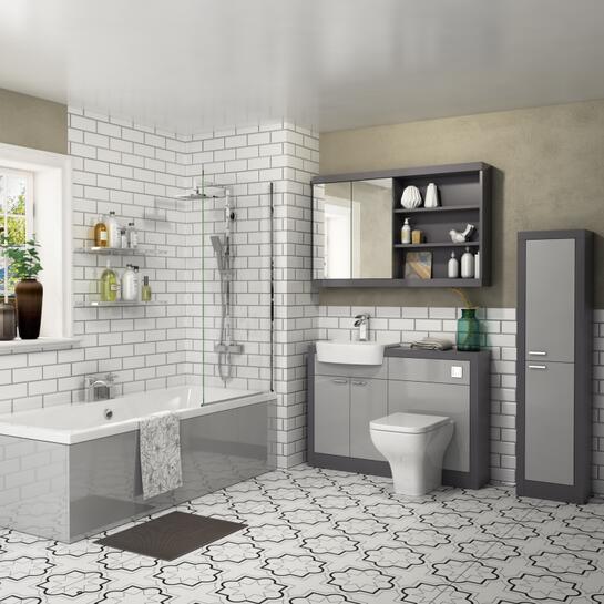 Grove 1200 Vanity Suite Straight Shower Bath | Buy Online at Bathroom City
