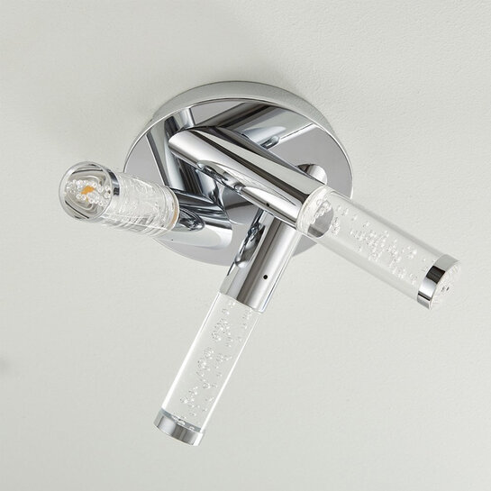 Multi arm glass Semi flush Light: 3 Bulb