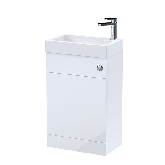 nuie athena gloss white 500mm slimline basin & wc unit