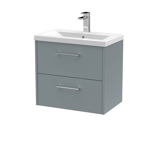 Vanity Unit with Black Handles & Mid-edge Ceramic Basin