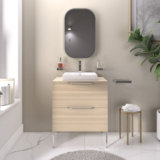 alani 600 oak vanity square basin