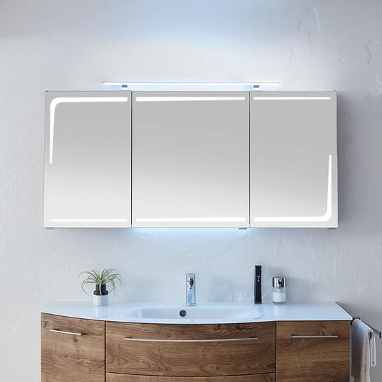 Solitaire 7005 Bathroom Cabinet with Mirror Doors and LED lights