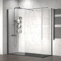 radiant black 1800 walkin corner shower enclosure black tray