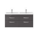 nuie athena gloss grey 1200 wall hung vanity unit with double basin