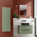 Room Scene Image for Hudson Reed Green 600mm Vanity Unit with Black Countertop Basin