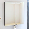 Patello Grey 2 Door Mirror Cabinet Glass Shelves Buy Online At Bathroom ...