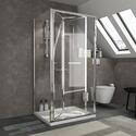 small chrome shower enclosure