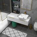 Jivana 1200 White Vanity Unit with Single Countertop Sink | Buy Online ...