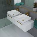 Jivana 1200 White Double Countertop Basin Unit | Buy Online at Bathroom ...