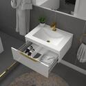 Jivana Suite with Straight Bath, White Basin Unit, Back-to-wall Toilet ...