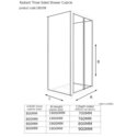 Tech Drawing of Radiant Deluxe One Wall Shower 800 Bifold
