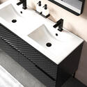 elvia 1200 black vanity unit white basin black handles
