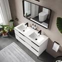Elvia 1200 White Vanity Unit with White Sink and Black Handles | Buy ...