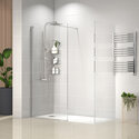 radiant 1700 walkin corner shower enclosure black tray