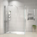 radiant 1500 walkin corner shower enclosure black tray