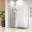 radiant 1500 walkin corner shower enclosure black tray