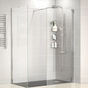 radiant 1400 walkin corner shower enclosure black tray