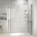 radiant 1400 walkin corner shower enclosure black tray