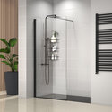 radiant black 1500 walkin recess shower enclosure black tray