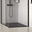 radiant black 1500 walkin recess shower enclosure black tray