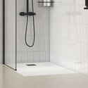 radiant black 1500 walkin recess shower enclosure black tray