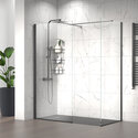 radiant black 1600 walkin corner shower enclosure black tray