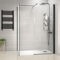 radiant black 1500 walkin corner shower enclosure black tray