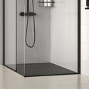 radiant black 1500 walkin corner shower enclosure black tray