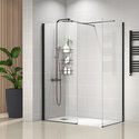 radiant black 1400 walkin corner shower enclosure black tray