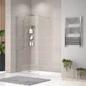 radiant 1800 walkin recess shower enclosure black tray