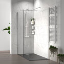 radiant 1800 walkin corner shower enclosure black tray