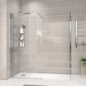 radiant 1800 walkin corner shower enclosure black tray