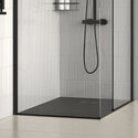 radiant black 1800 walkin recess shower enclosure black tray