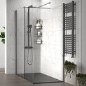 radiant black 1800 walkin corner shower enclosure black tray