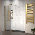 radiant gold 1800 walkin recess shower enclosure black tray