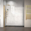 radiant gold 1800 walkin recess shower enclosure black tray