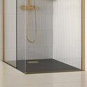 radiant gold 1800 walkin recess shower enclosure black tray