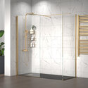 radiant gold 1800 walkin corner shower enclosure black tray