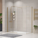 radiant gold 1800 walkin corner shower enclosure black tray