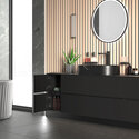 jasmine 1600 fluted black wall vanity with black sink two side units