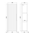 Line Drawing with Dimensions for Hudson Reed Tall Wall Unit 400mm