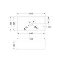 Line Drawing with dimensions for Black Rectangular Sink